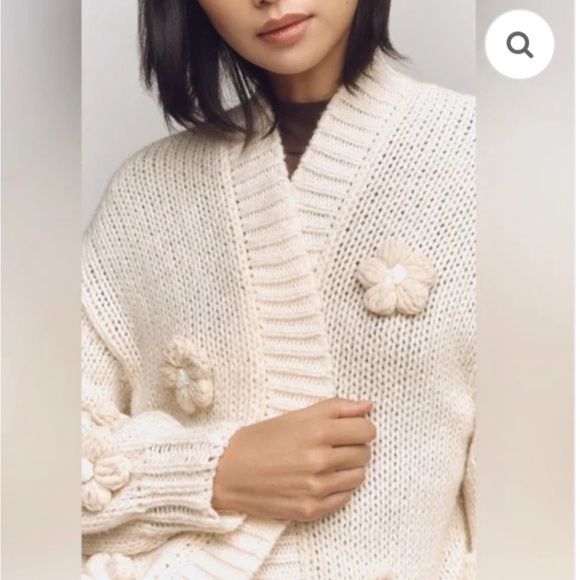 Anthropologie Sweaters - Anthropologie The Susannah 3D Flower Cardigan Sweater